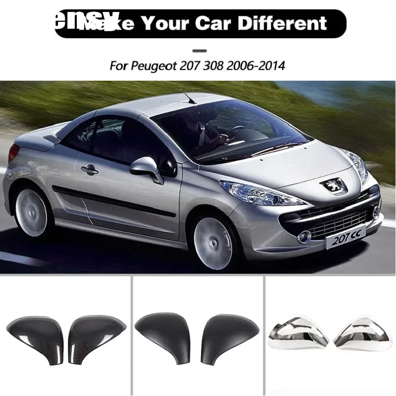 Coque de Rétroviseur Texture Carbone Peugeot 207 308 2006-2014