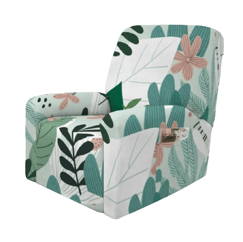 Housse fauteuil Fleuri Vert