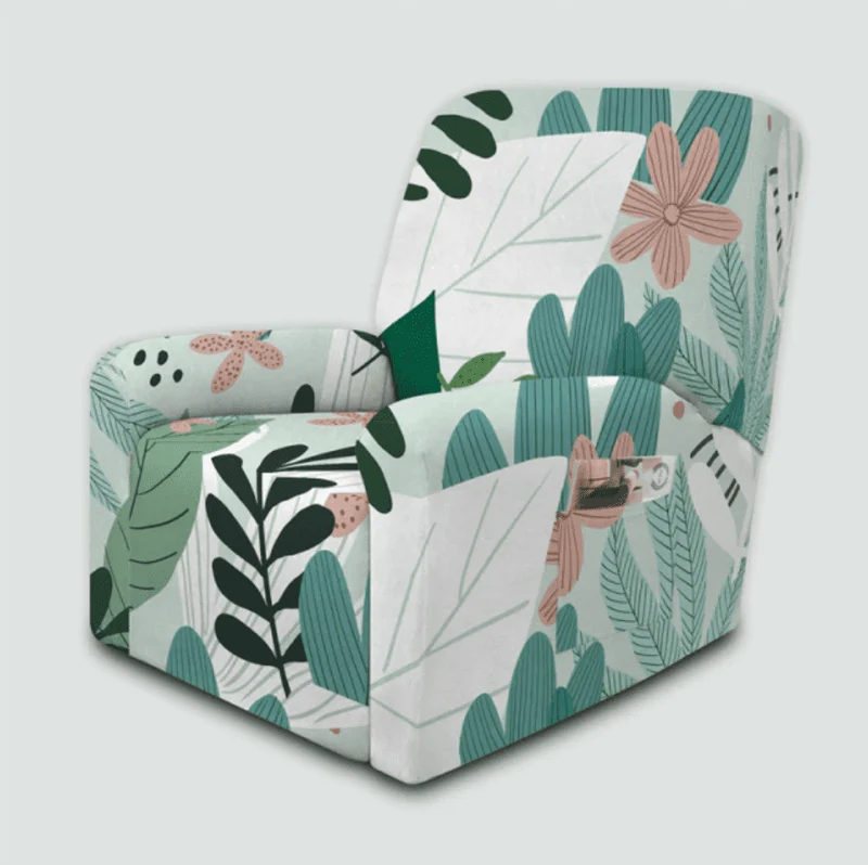 Housse fauteuil Fleuri Vert