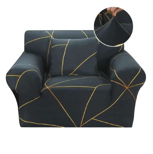 Housse fauteuil Moderne Noir et Jaune