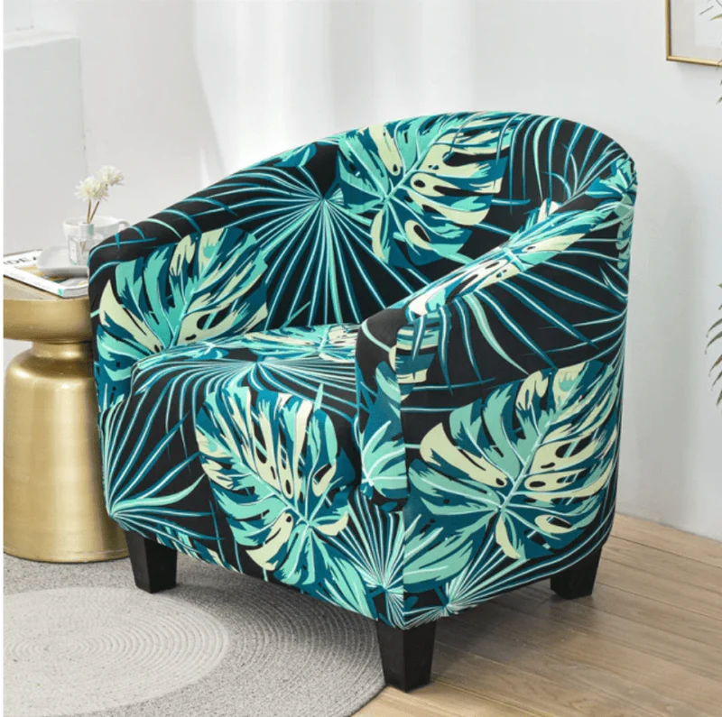 Housse fauteuil Cabriolet Fleurie Turquoise