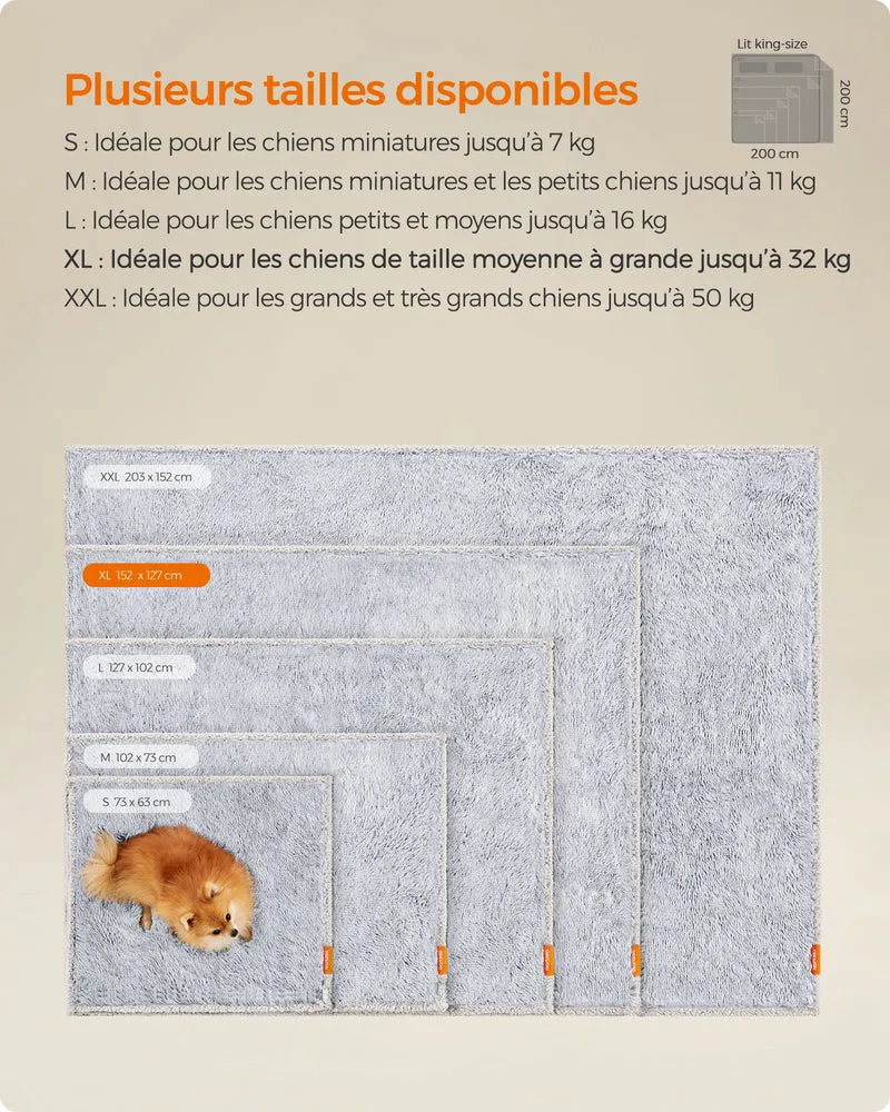 Couverture réversible pour animaux 152 x 127 cm protection canapé ambiance cosy en peluche gris ombré 12_0011946