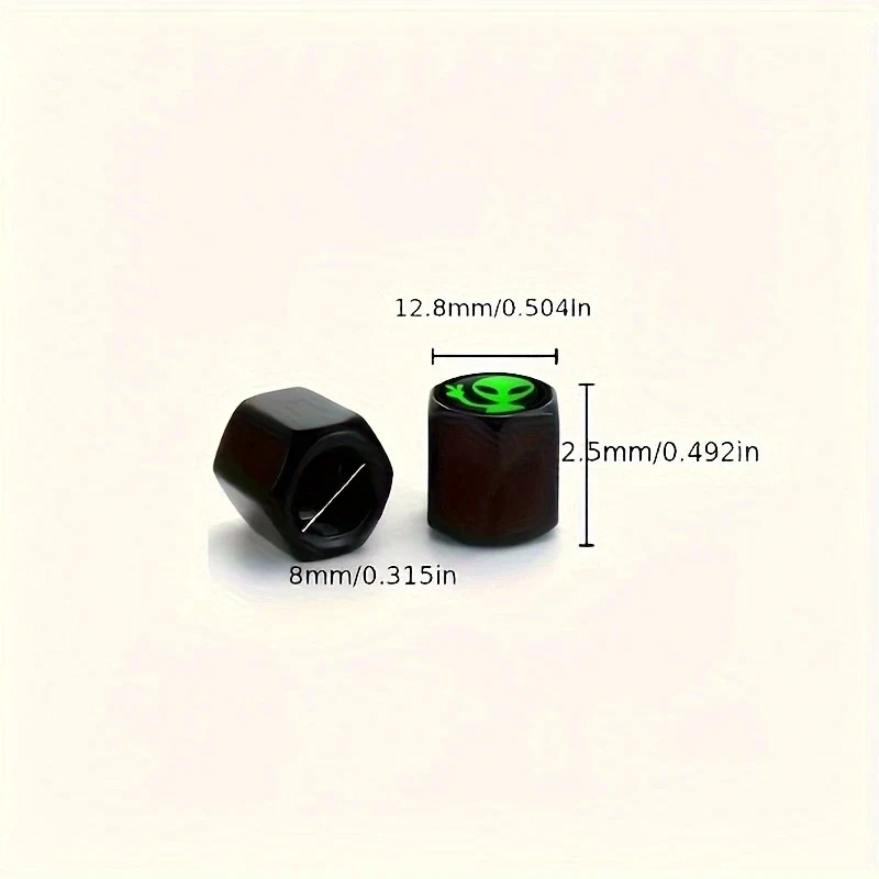 Bouchons de Valve Universels Alien Vert Aluminium