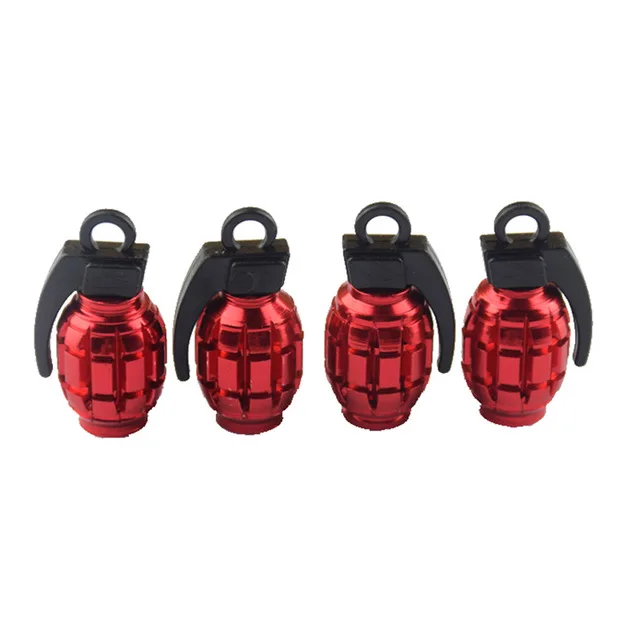 Bouchons de Valve Universels Grenade Aluminium Anti-Poussière