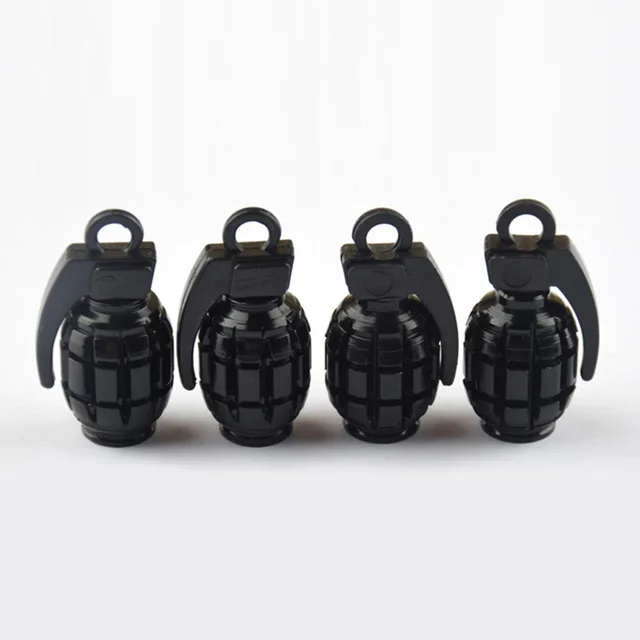 Bouchons de Valve Universels Grenade Aluminium Anti-Poussière