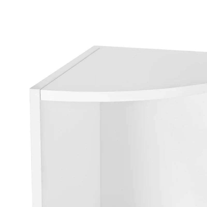 Étagère d'angle design moderne 30 x 30 x 129,5 cm pratique rangement déco salon en panneau de particules blanc 12_0008780