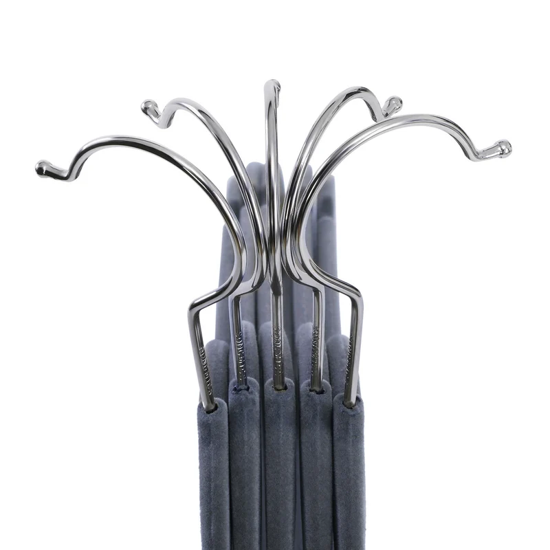 Lot de 100 cintres en velours peu encombrants antidérapants 45 x 23,5 x 0,6 cm style moderne en ABS gris clair 12_0008882