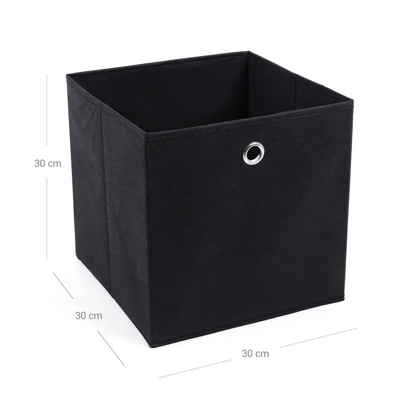 Lot de 6 boîtes tiroirs en tissu cube de rangement pliable coffre pour linge jouets vêtement 30 x 30 x 30 cm noir rfb02h-3 12_0003317