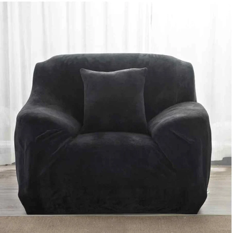 Housse fauteuil Velours Noir