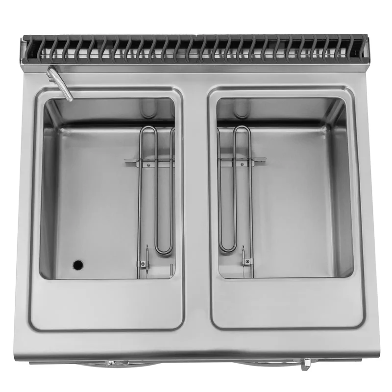 Bain-marie 6 000 w 2 x GN 1/2 2 x GN 1/3 robinet meuble bas (80 x 73 cm) acier inoxydable 14_0008296