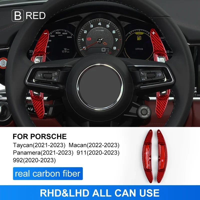 Palette au Volant Porsche Fibre de Carbone