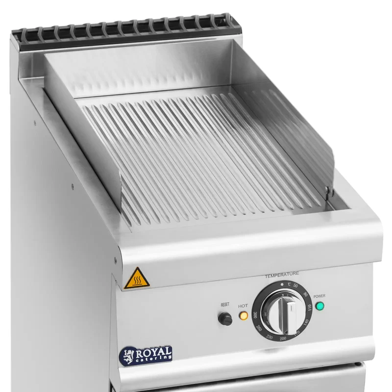 Plancha électrique 5,4 kw rainurée avec meuble bas 40 x 70 cm pro 730 series acier inoxydable acier chromé argent métallisé 14_0009538