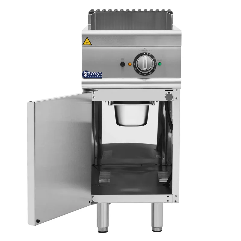 Plancha électrique 5,4 kw rainurée avec meuble bas 40 x 70 cm pro 730 series acier inoxydable acier chromé argent métallisé 14_0009538