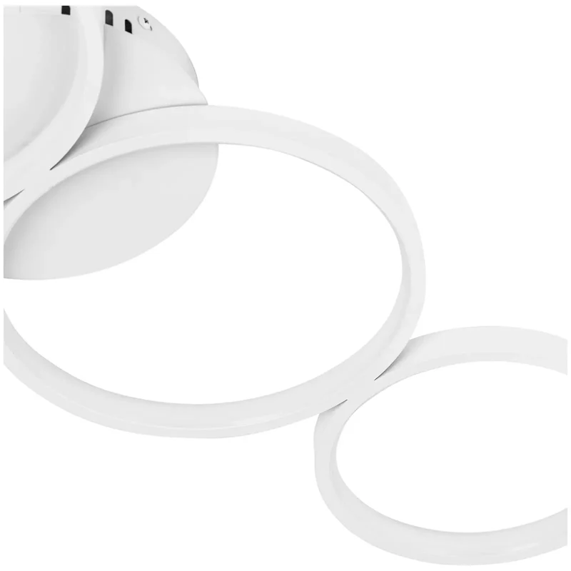 Plafonnier 4 cercles lumineux 50 w télécommande aluminium acrylique blanc 14_0009528