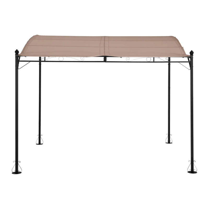 Pergola pavillon barnum tonnelle tente abri gazebo de jardin terrasse beige inclinée beige - 2,6 x 3 m 14_0000286