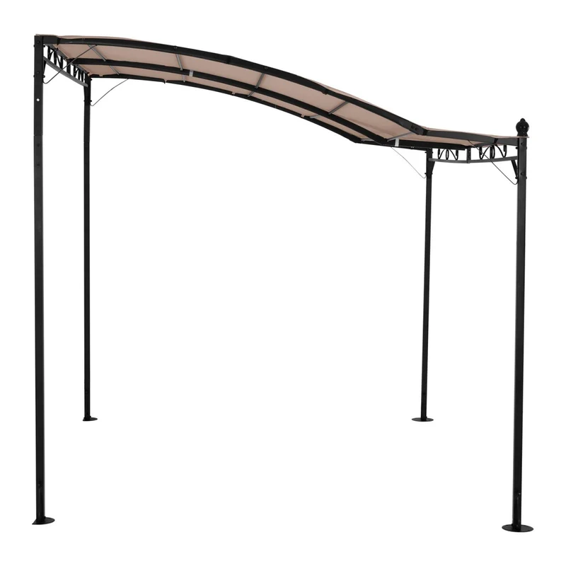 Pergola pavillon barnum tonnelle tente abri gazebo de jardin terrasse beige inclinée beige - 2,6 x 3 m 14_0000286