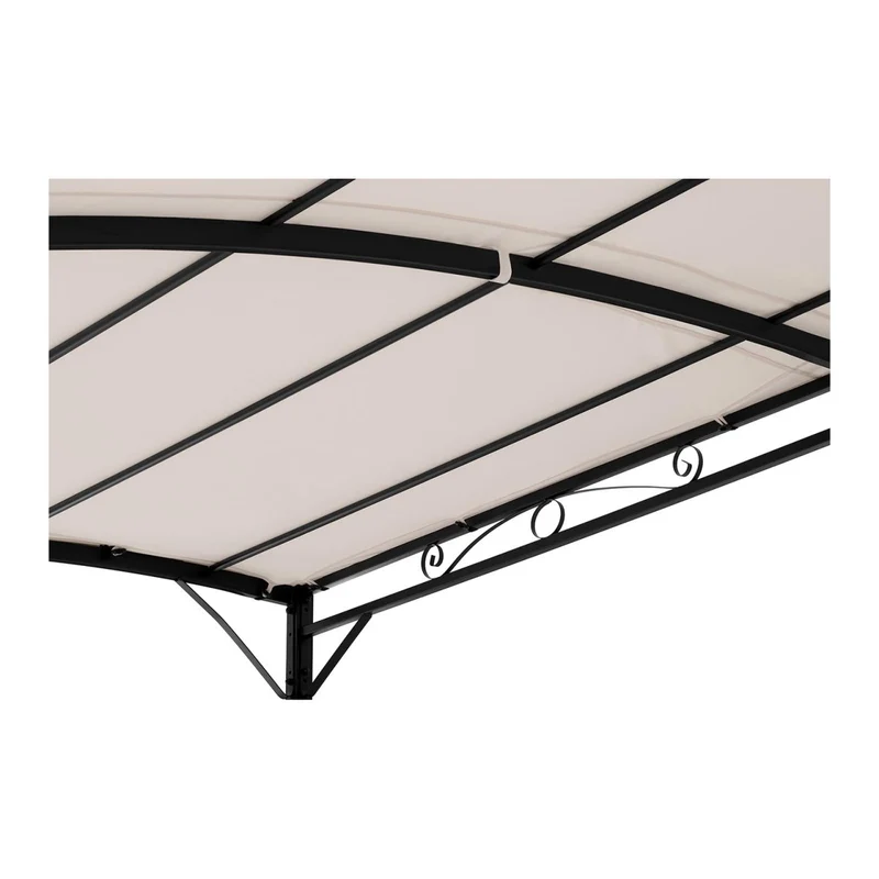 Pergola pavillon barnum tonnelle tente abri gazebo de jardin terrasse beige inclinée beige - 2,6 x 3 m 14_0000286