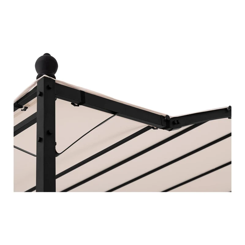 Pergola pavillon barnum tonnelle tente abri gazebo de jardin terrasse beige inclinée beige - 2,6 x 3 m 14_0000286