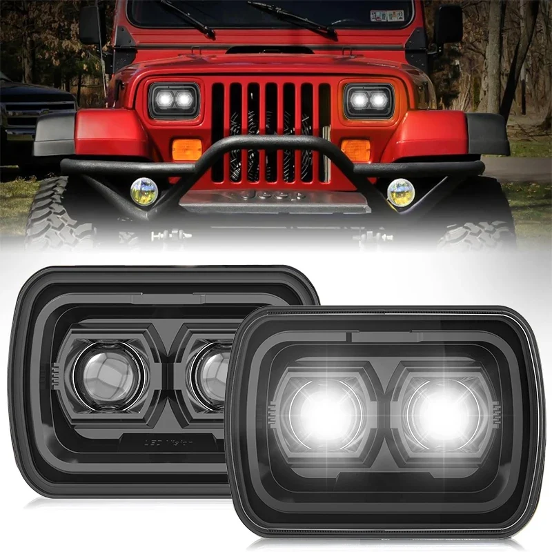 Phares LED Rectangulaires Jeep Wrangler YJ