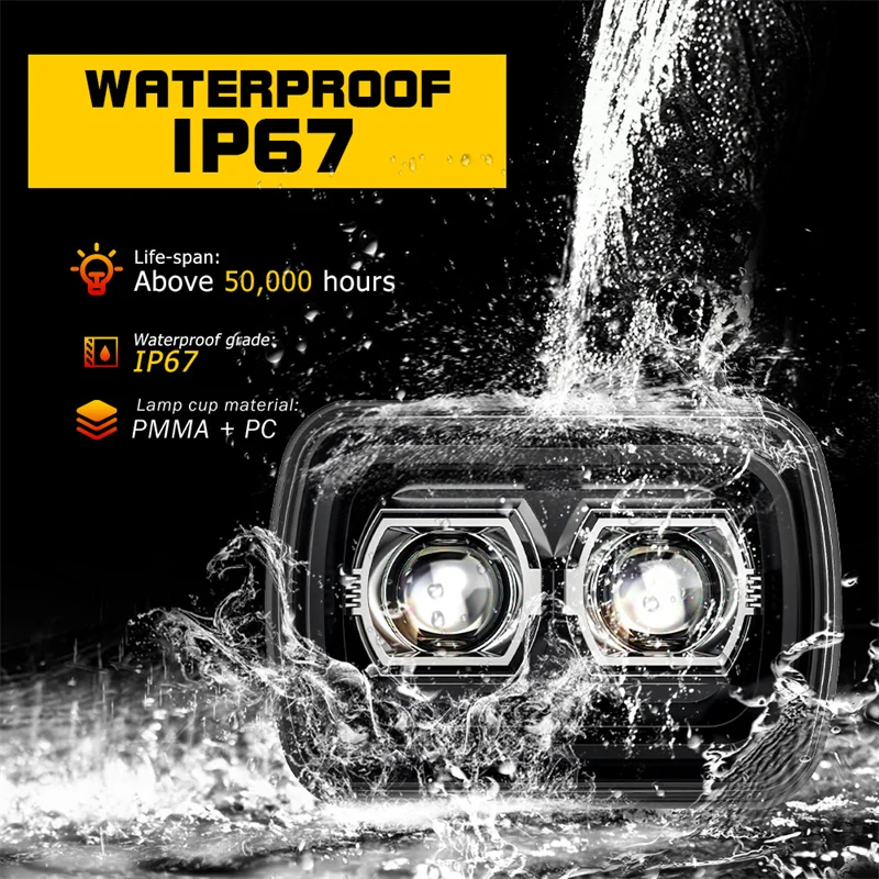 Phares LED Rectangulaires Jeep Wrangler YJ