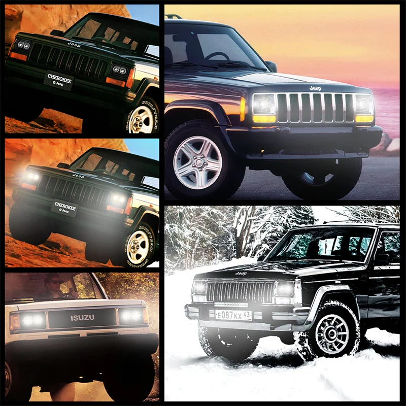 Phares LED Rectangulaires Jeep Wrangler YJ