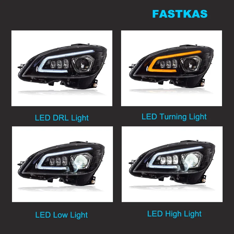 Phares LED Mercedes Classe C W204 2007-2011 halogène ou xénon