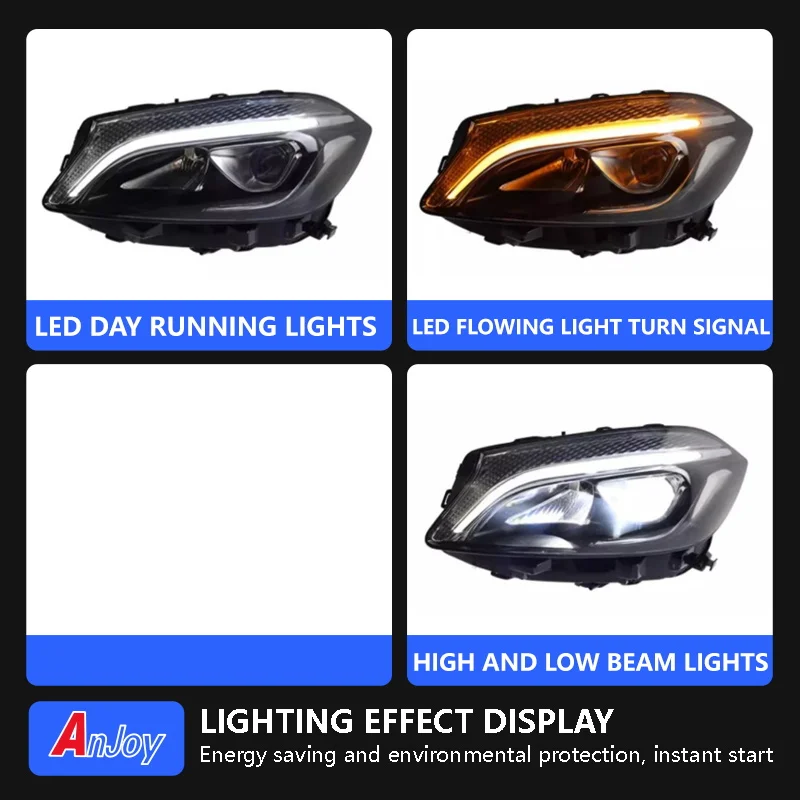 Phares LED Mercedes Classe A W176 2013-2018 lentille bifocale