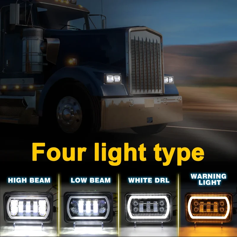 Phares LED 4x6 Pouces 90W Tout-Terrain