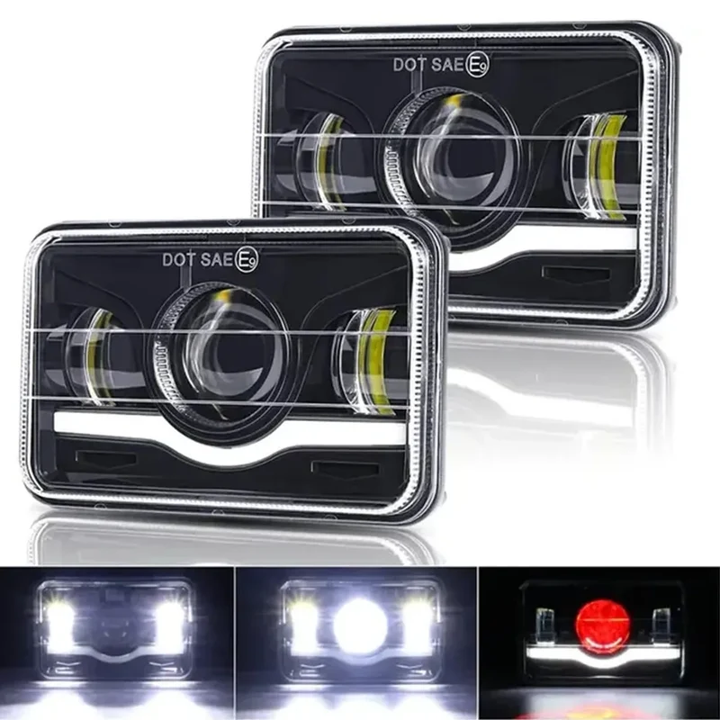 Phares LED 4x6 Pouces Universel Camion