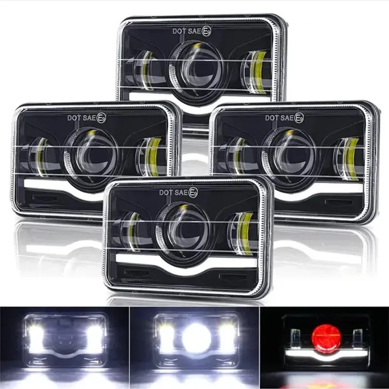 Phares LED 4x6 Pouces Universel Camion