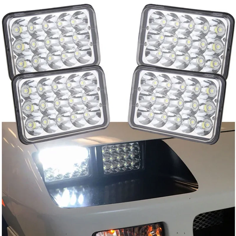 Phares LED 4x6 Pouces Universel Camion
