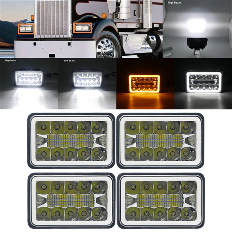 Phares LED 4x6 Pouces Universel Camion
