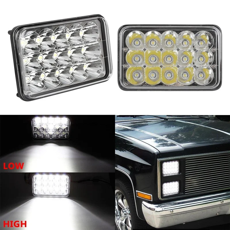 Phares LED 4x6 Pouces Universel Camion