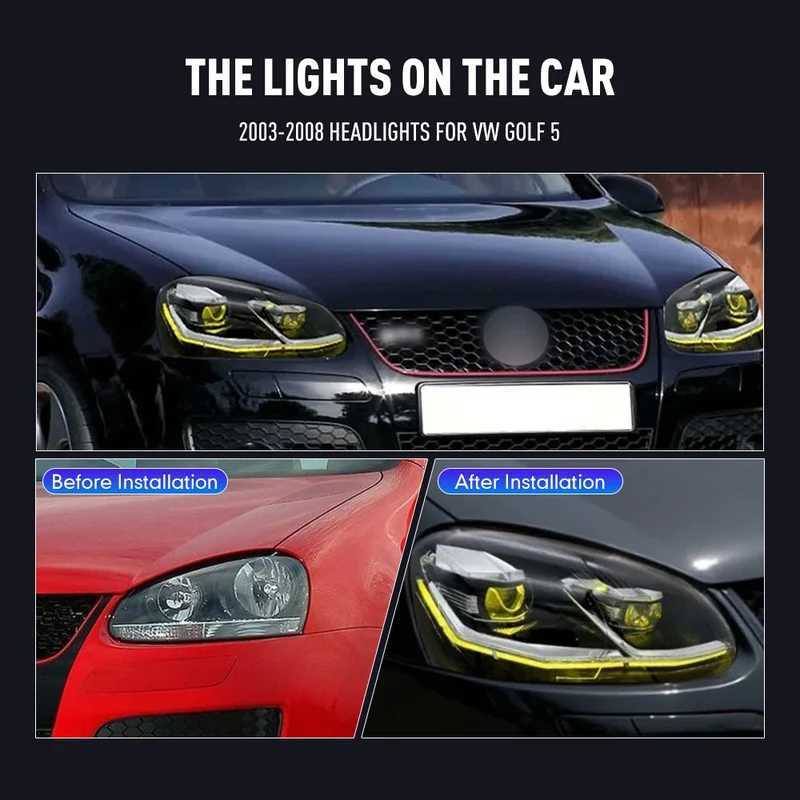 Phares LED VW Golf 5 2003-2008