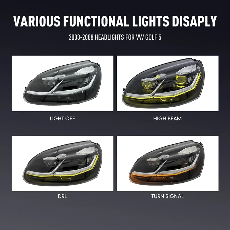 Phares LED VW Golf 5 2003-2008