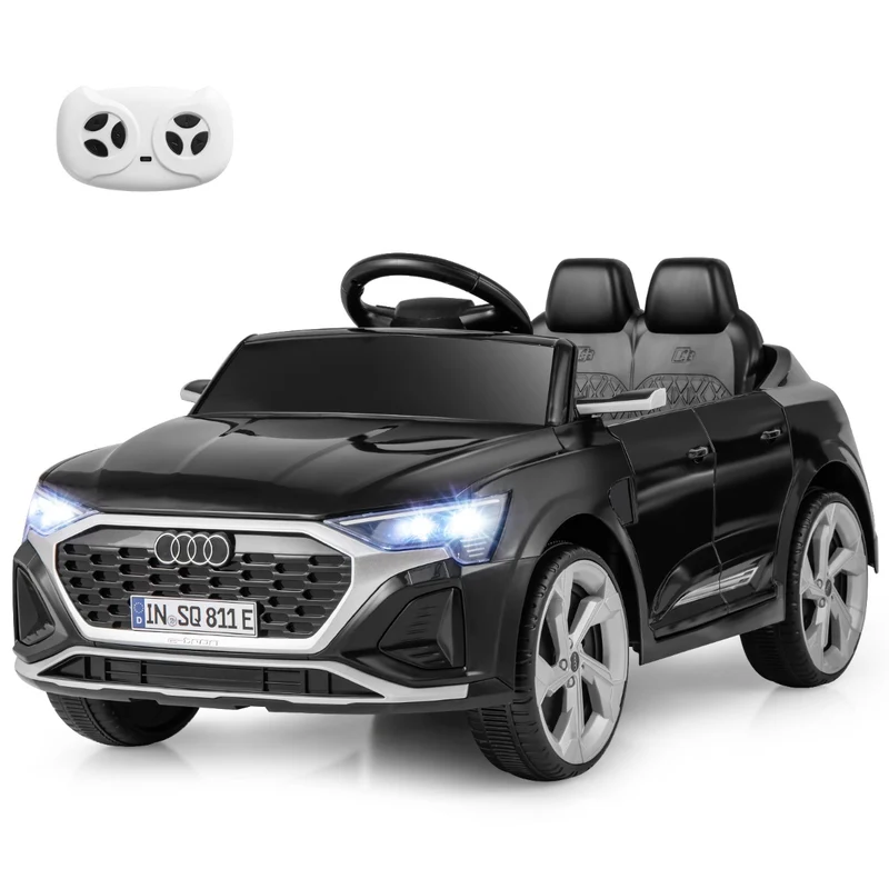Voiture électrique 12V pour enfants 98 x 49 x 43 cm télécommande 3 vitesses ambiance ludique en PP noir 20_0014656