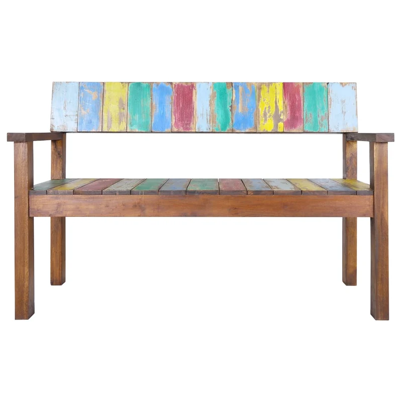 Banc banquette 115 x 51 x 80 cm bois de récupération massif 02_0011009