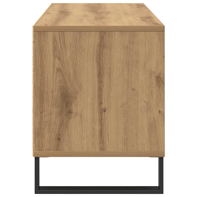 Meuble TV rectangulaire moderne avec tiroir et étagère 100 x 34,5 x 44,5 cm en bois chêne artisanal 02_0052746