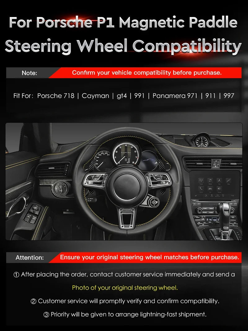 Palette au Volant Porsche 718 Cayman GT4 991 911