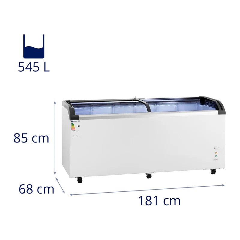 Grand congélateur coffre bahut horizontal professionnel (volume : 545 litres réfrigérant : r290, puissance : 252 watts, plage de température : -30 – 5 °c, matériaux : acier/aluminium) 14_0005271