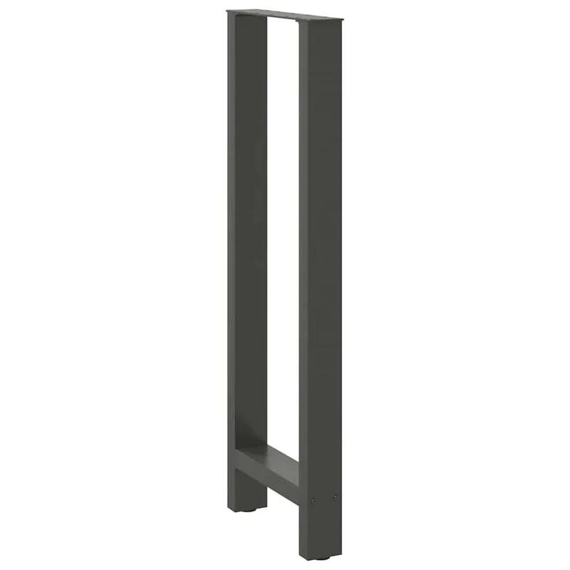 Lot de 2 pieds de table de bar en acier 40 x 110-111 cm avec réglage de hauteur style moderne anthracite 02_0057590