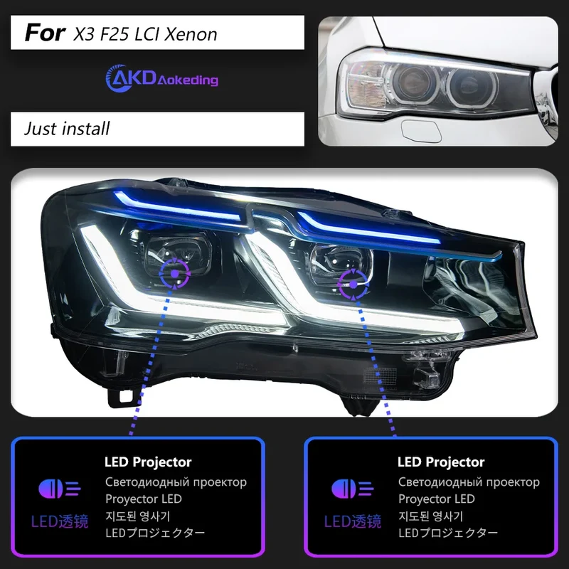 Phares LED BMW X3 F25 X4 F26 2014-2017