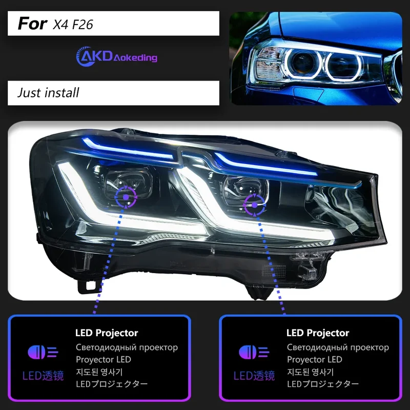Phares LED BMW X3 F25 X4 F26 2014-2017
