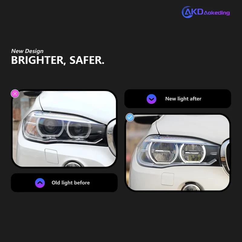 Phares LED BMW X5 F15 X6 F16 2014-2018 à lentille