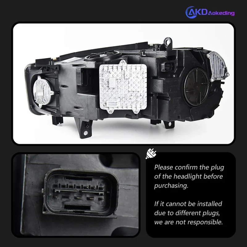 Phares LED BMW X5 F15 X6 F16 2014-2018 à lentille