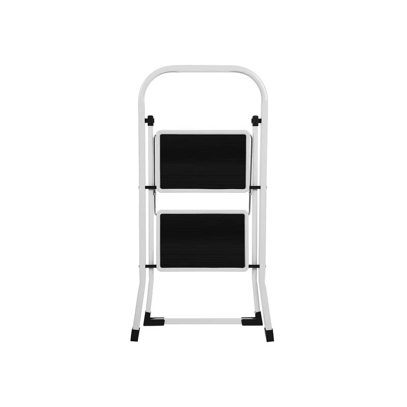 Marchepied pliant antidérapant usage quotidien 46,5 x 4 x 90 cm design pratique rangement facile en acier blanc 12_0008262
