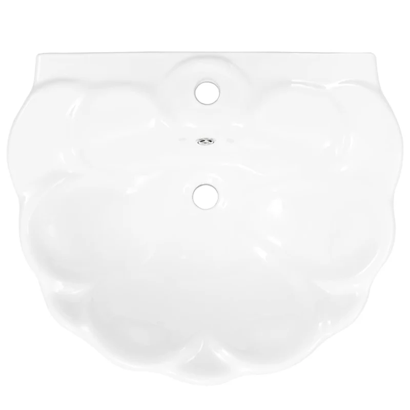 Lavabo autoportant avec socle 58 x 51 cm céramique blanc 02_0002570