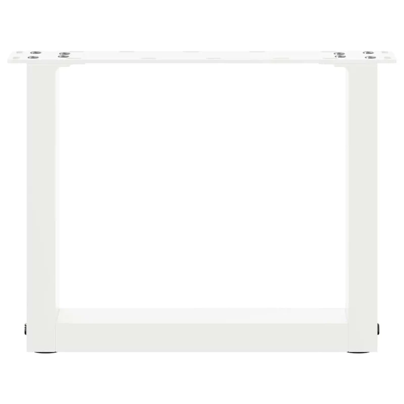 Lot de 2 pieds de table basse en U 30 x 30 cm fonctionnels modernes avec niveleurs en acier blanc 02_0057369