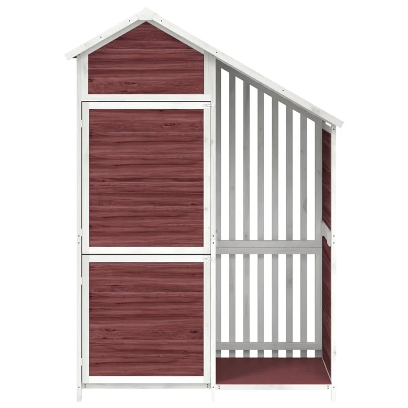 Abri de jardin cabane cabanon maison de stockage remise extérieur hangar outils robuste moka 120 x 53,5 x 170 cm bois massif pin marron 02_0022426