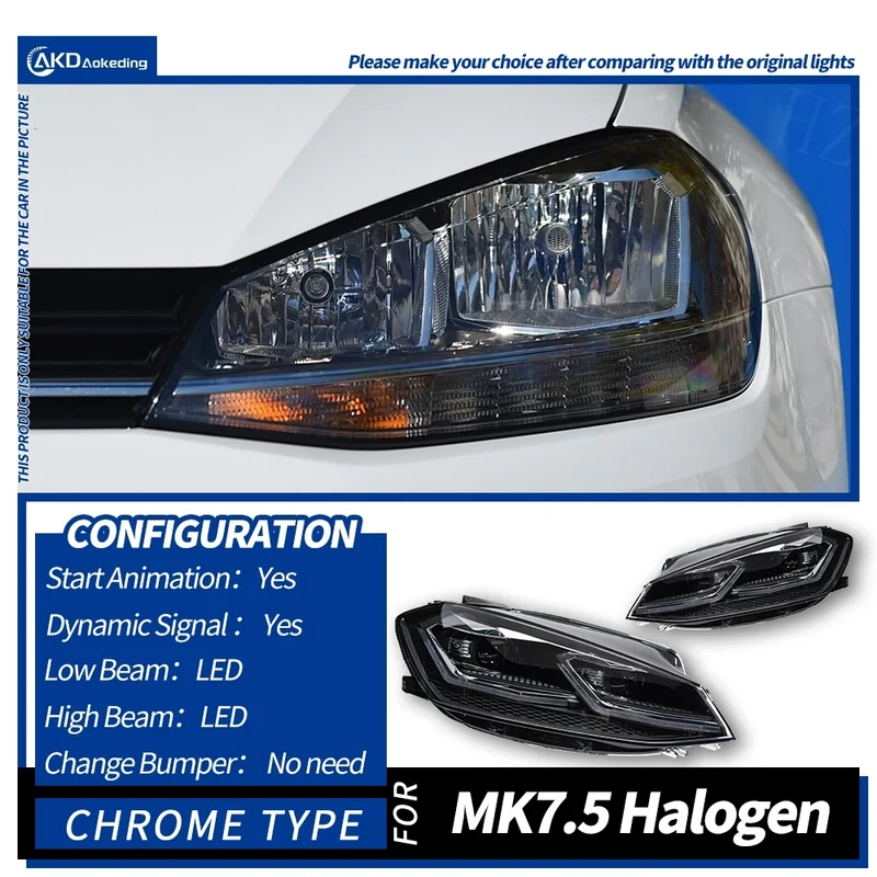 Phares LED VW Golf 7.5 2018-2020